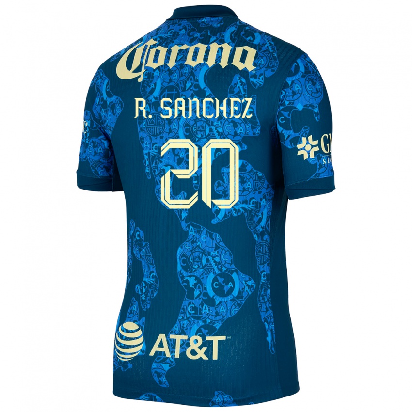 Niño Camiseta Richard Sanchez #20 Azul Amarillo 2ª Equipación 2024/25 La Camisa Perú