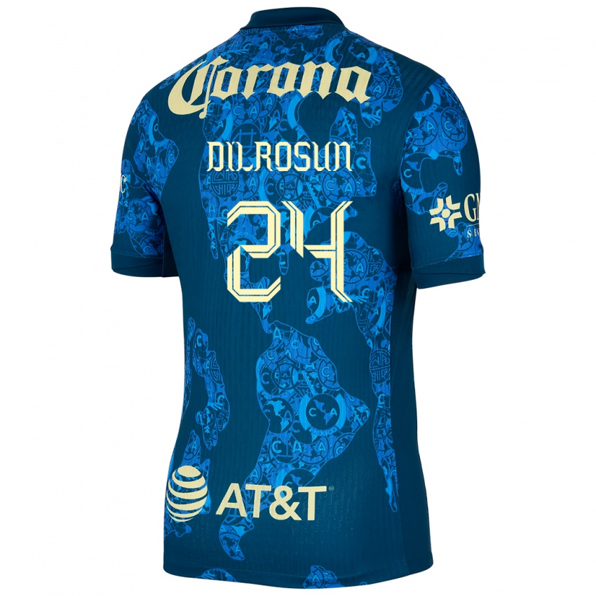 Niño Camiseta Javairô Dilrosun #24 Azul Amarillo 2ª Equipación 2024/25 La Camisa Perú