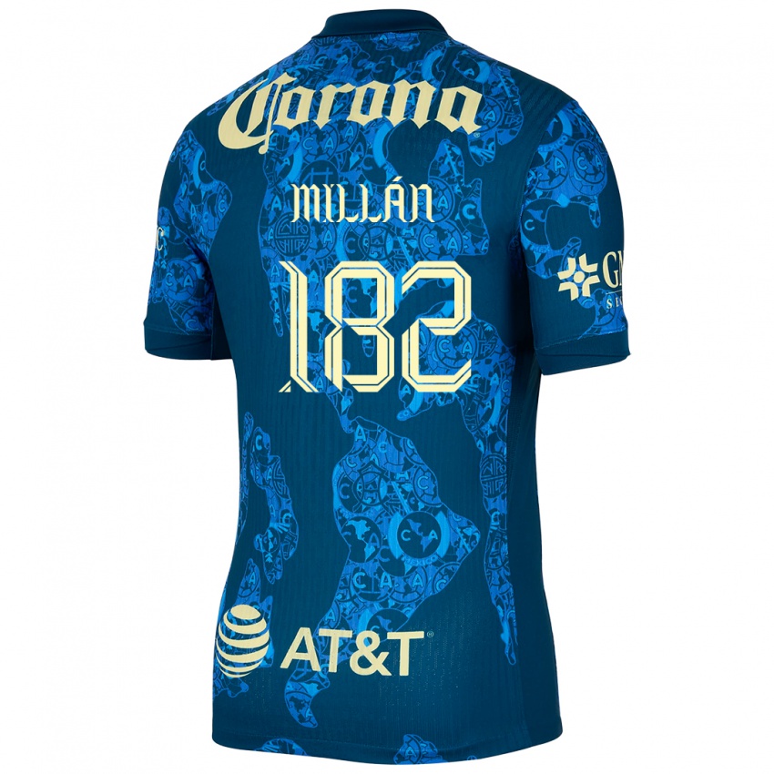 Niño Camiseta Daniel Millán #182 Azul Amarillo 2ª Equipación 2024/25 La Camisa Perú