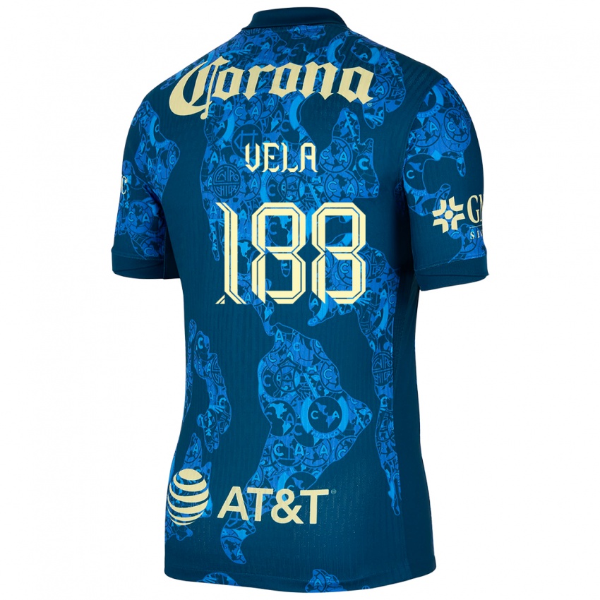 Niño Camiseta Christo Vela #188 Azul Amarillo 2ª Equipación 2024/25 La Camisa Perú