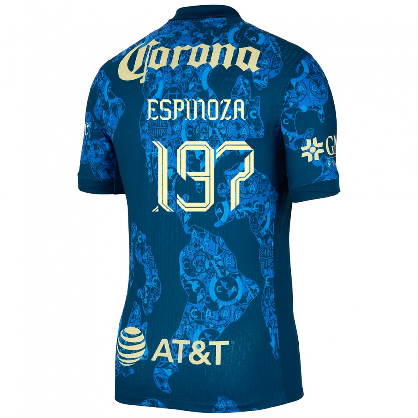 Niño Camiseta Dagoberto Espinoza #197 Azul Amarillo 2ª Equipación 2024/25 La Camisa Perú