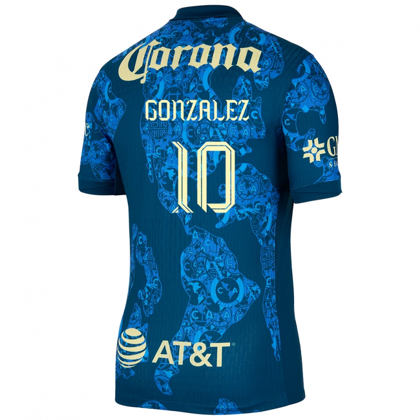 Niño Camiseta Alison Gonzalez #10 Azul Amarillo 2ª Equipación 2024/25 La Camisa Perú