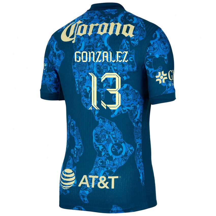 Niño Camiseta Eva Gonzalez #13 Azul Amarillo 2ª Equipación 2024/25 La Camisa Perú