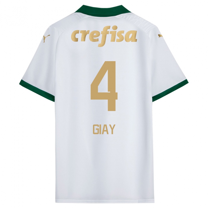 Niño Camiseta Agustín Giay #4 Blanco Verde 2ª Equipación 2024/25 La Camisa Perú