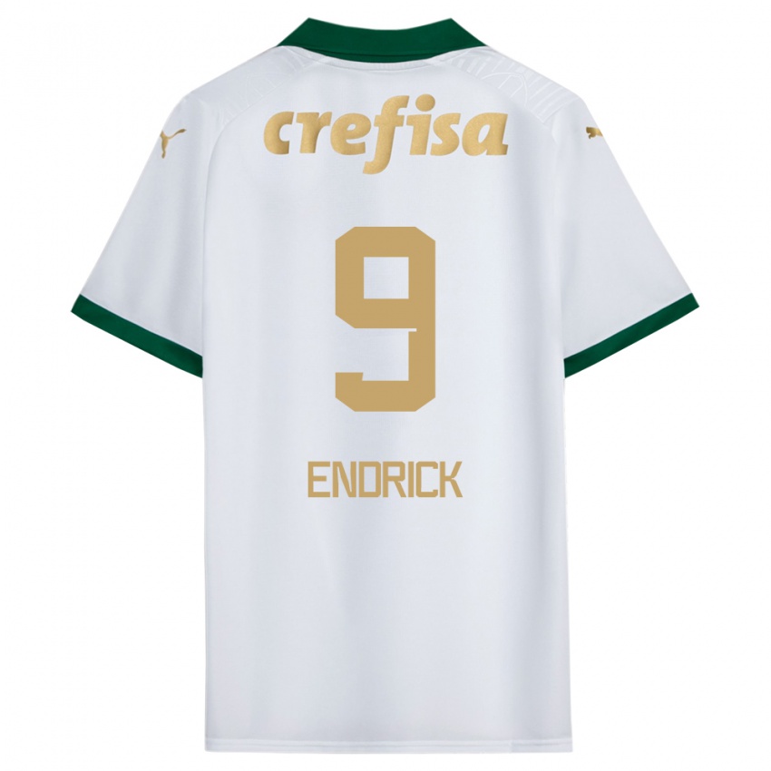 Niño Camiseta Endrick #9 Blanco Verde 2ª Equipación 2024/25 La Camisa Perú