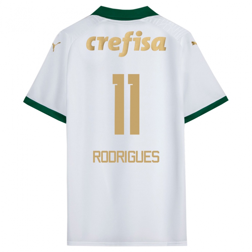 Niño Camiseta Bruno Rodrigues #11 Blanco Verde 2ª Equipación 2024/25 La Camisa Perú