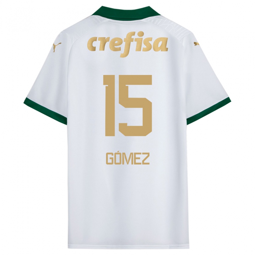 Niño Camiseta Gustavo Gomez #15 Blanco Verde 2ª Equipación 2024/25 La Camisa Perú