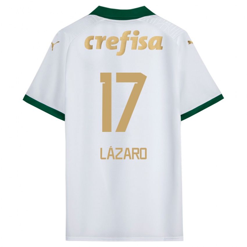 Niño Camiseta Lazaro #17 Blanco Verde 2ª Equipación 2024/25 La Camisa Perú