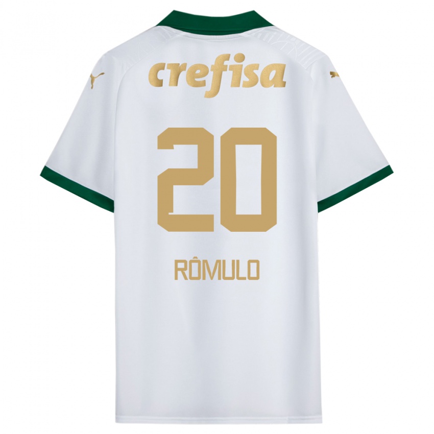 Niño Camiseta Rômulo #20 Blanco Verde 2ª Equipación 2024/25 La Camisa Perú