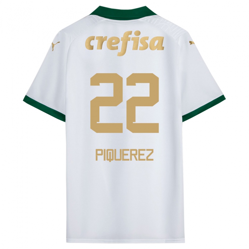 Niño Camiseta Joaquin Piquerez #22 Blanco Verde 2ª Equipación 2024/25 La Camisa Perú