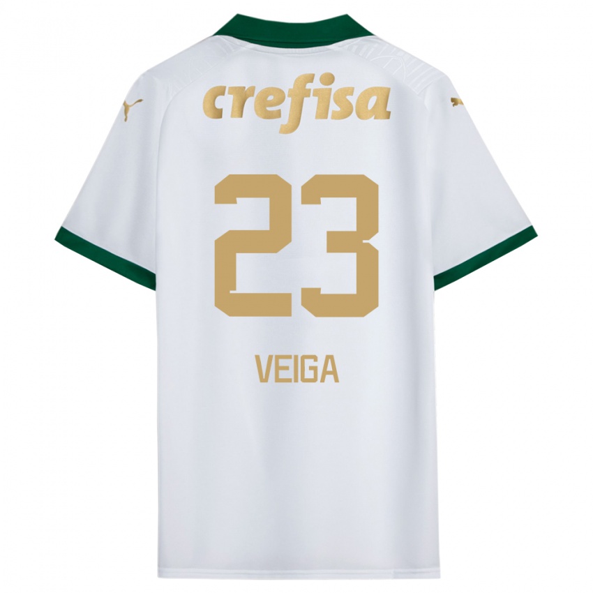 Niño Camiseta Raphael Veiga #23 Blanco Verde 2ª Equipación 2024/25 La Camisa Perú