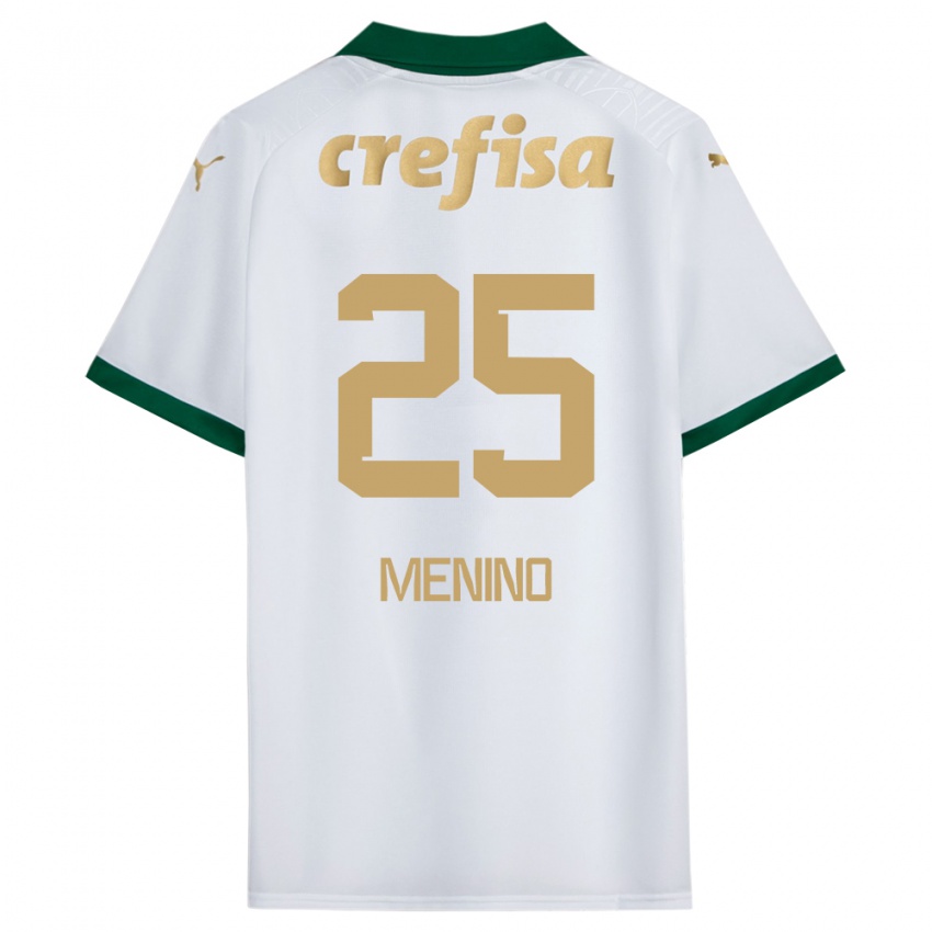 Niño Camiseta Gabriel Menino #25 Blanco Verde 2ª Equipación 2024/25 La Camisa Perú