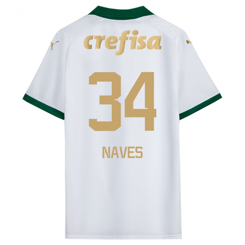 Niño Camiseta Naves #34 Blanco Verde 2ª Equipación 2024/25 La Camisa Perú