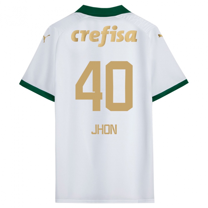 Niño Camiseta Jhon Jhon #40 Blanco Verde 2ª Equipación 2024/25 La Camisa Perú