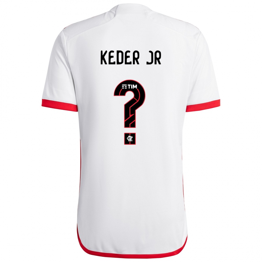 Niño Camiseta Keder Jr #0 Blanco Rojo 2ª Equipación 2024/25 La Camisa Perú