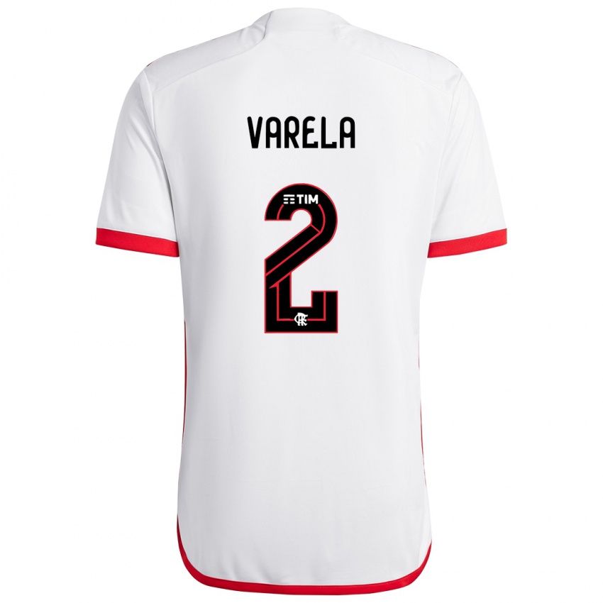 Niño Camiseta Guillermo Varela #2 Blanco Rojo 2ª Equipación 2024/25 La Camisa Perú