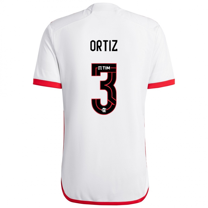 Niño Camiseta Léo Ortiz #3 Blanco Rojo 2ª Equipación 2024/25 La Camisa Perú