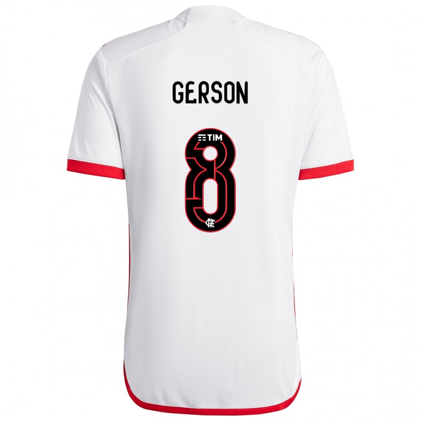 Niño Camiseta Gerson #8 Blanco Rojo 2ª Equipación 2024/25 La Camisa Perú