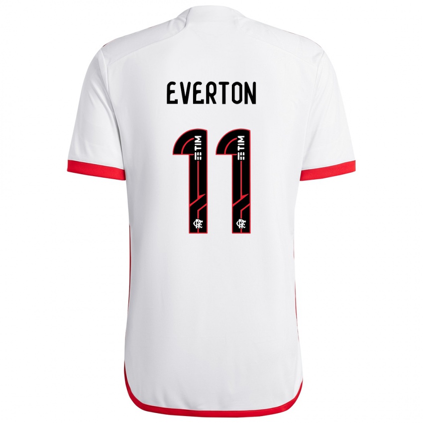 Niño Camiseta Everton #11 Blanco Rojo 2ª Equipación 2024/25 La Camisa Perú