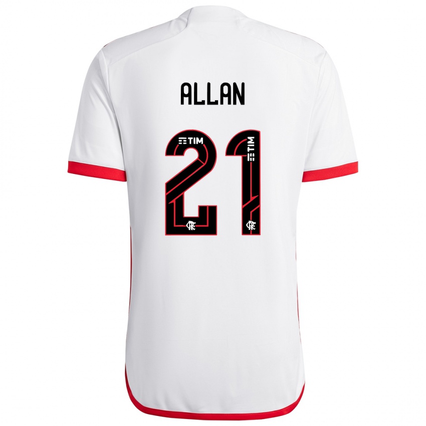 Niño Camiseta Allan #21 Blanco Rojo 2ª Equipación 2024/25 La Camisa Perú