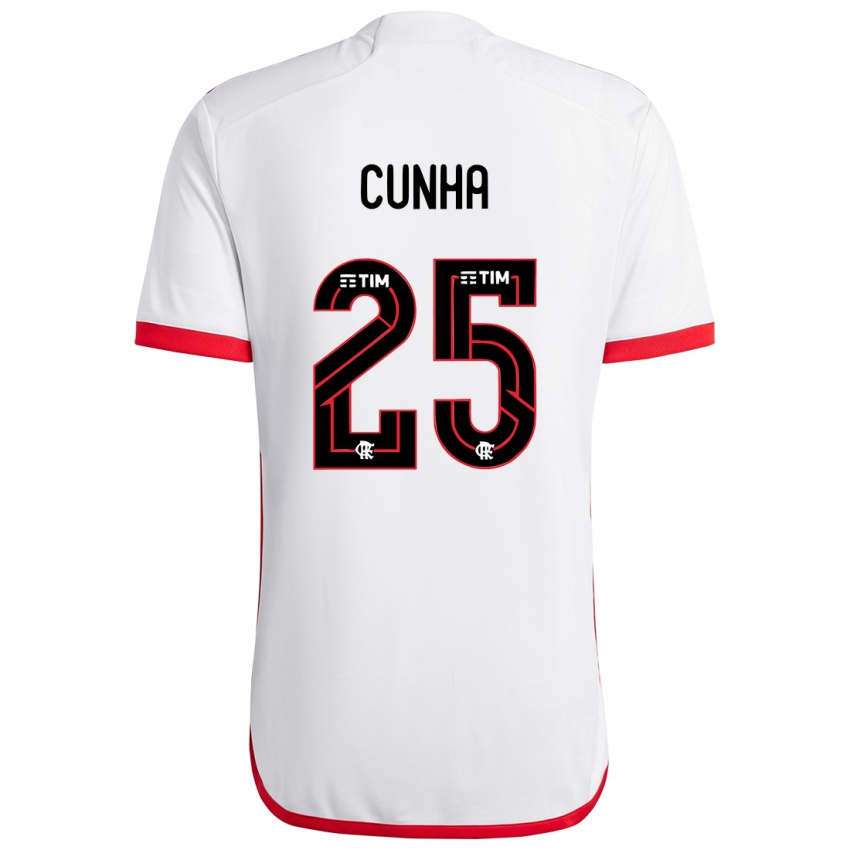 Niño Camiseta Matheus Cunha #25 Blanco Rojo 2ª Equipación 2024/25 La Camisa Perú