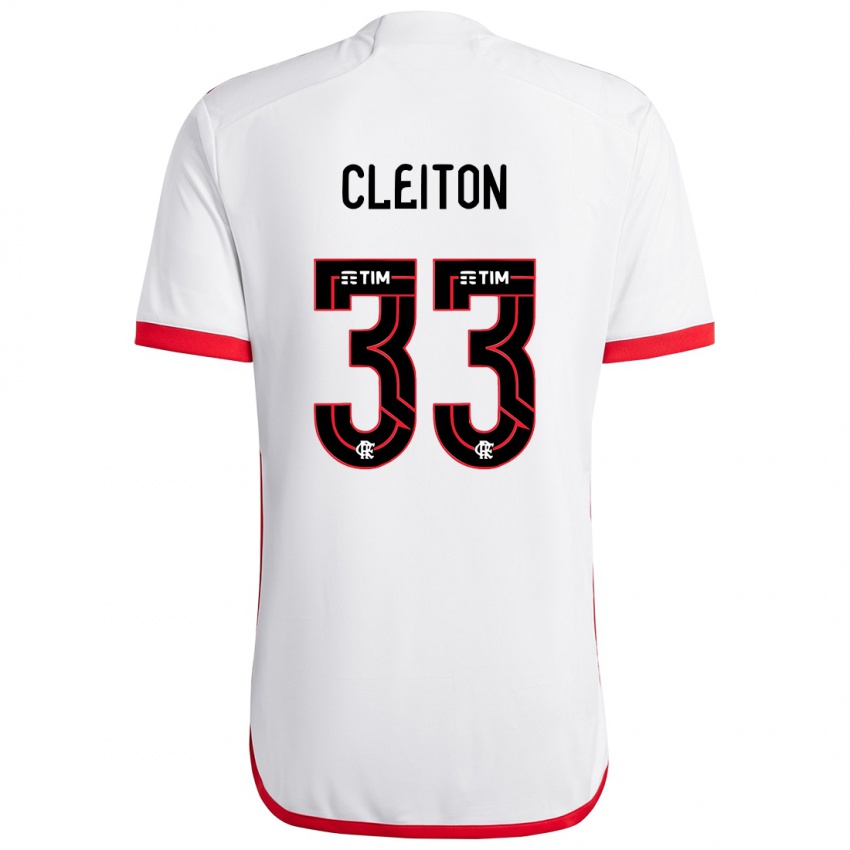 Niño Camiseta Cleiton #33 Blanco Rojo 2ª Equipación 2024/25 La Camisa Perú