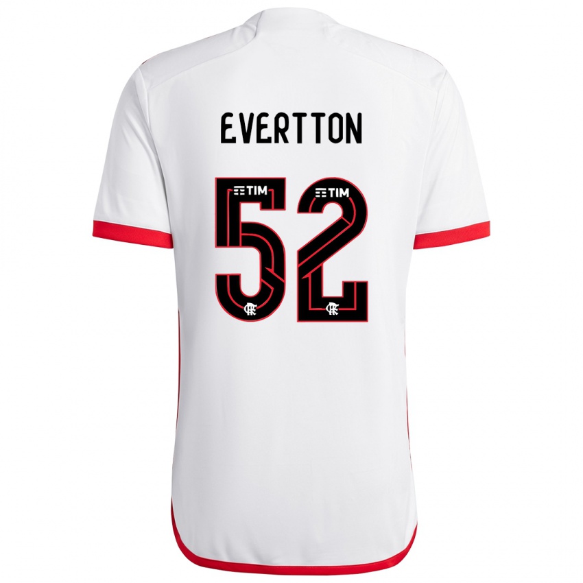 Niño Camiseta Evertton #52 Blanco Rojo 2ª Equipación 2024/25 La Camisa Perú