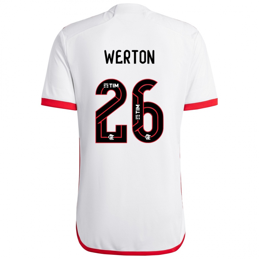 Niño Camiseta Werton #26 Blanco Rojo 2ª Equipación 2024/25 La Camisa Perú