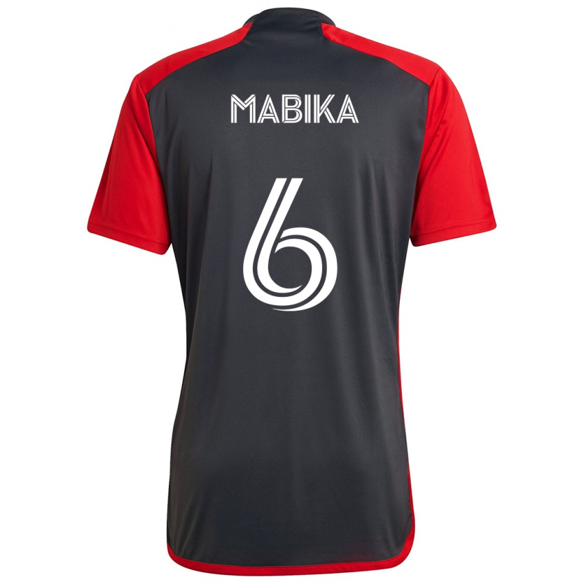 Hombre Camiseta Aimé Mabika #6 Rojo Grayn 1ª Equipación 2024/25 La Camisa Perú