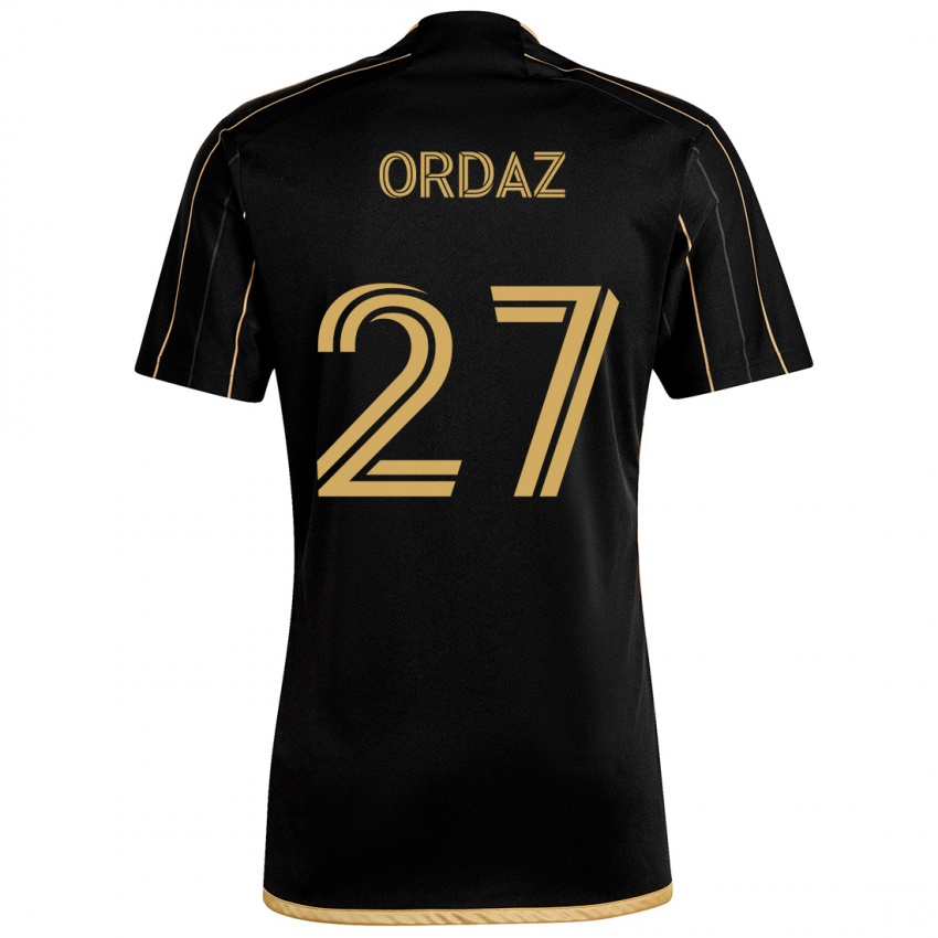 Hombre Camiseta Nathan Ordaz #27 Oro Negro 1ª Equipación 2024/25 La Camisa Perú