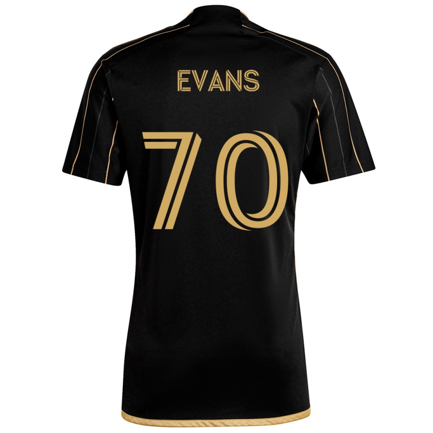 Hombre Camiseta Matthew Evans #70 Oro Negro 1ª Equipación 2024/25 La Camisa Perú