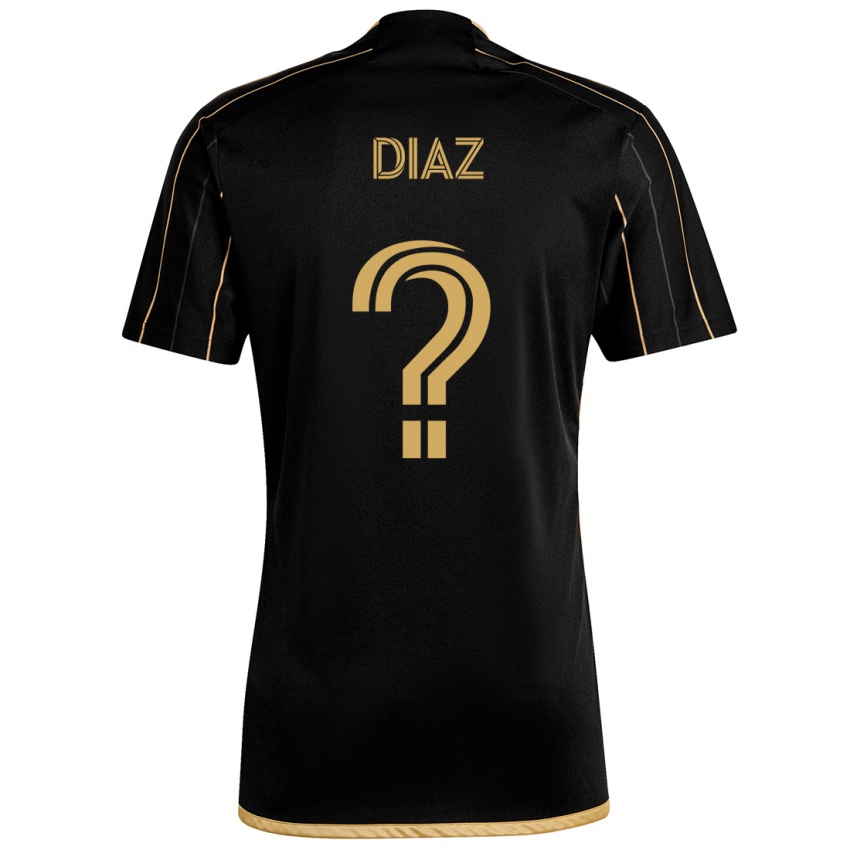 Hombre Camiseta Christian Díaz #0 Oro Negro 1ª Equipación 2024/25 La Camisa Perú