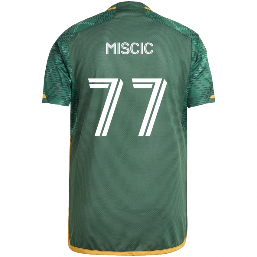 Hombre Camiseta Selmir Miscic #77 Verde Naranja 1ª Equipación 2024/25 La Camisa Perú