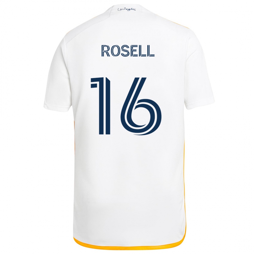 Hombre Camiseta Uri Rosell #16 Blanco Amarillo 1ª Equipación 2024/25 La Camisa Perú