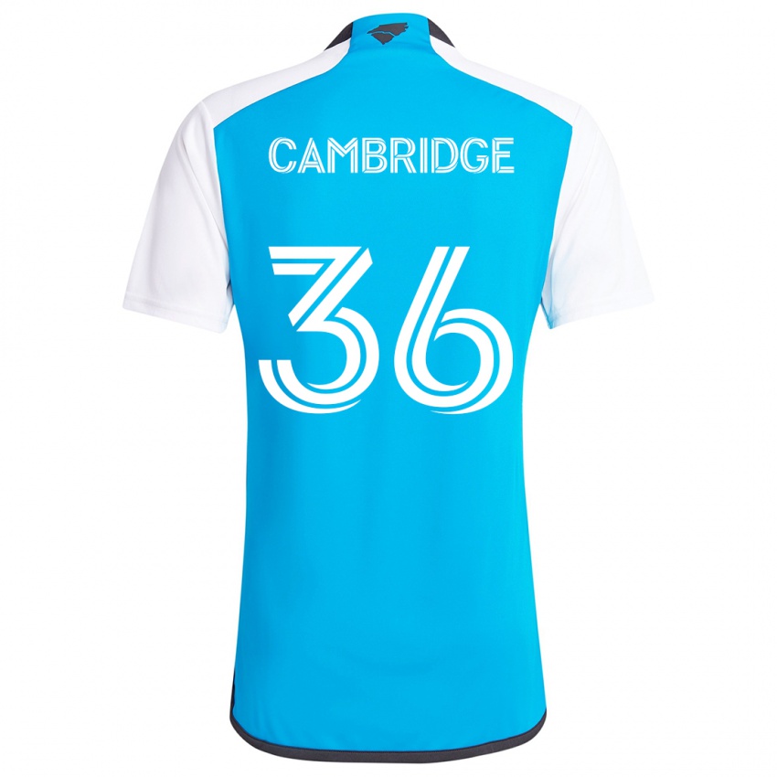 Hombre Camiseta Brandon Cambridge #36 Azul Blanco 1ª Equipación 2024/25 La Camisa Perú