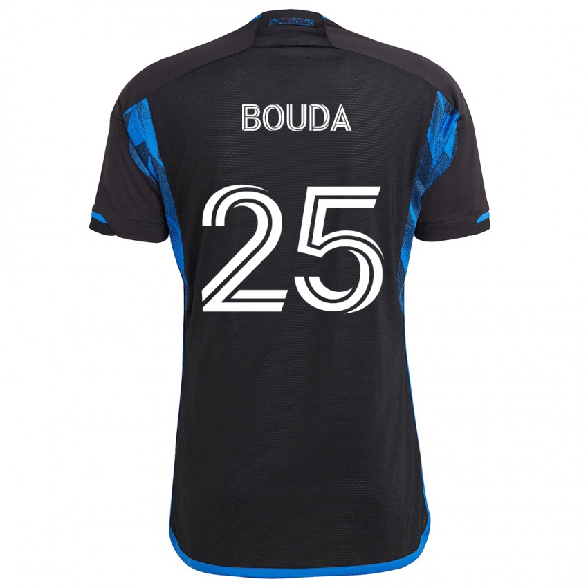 Hombre Camiseta Ousseni Bouda #25 Azul Negro 1ª Equipación 2024/25 La Camisa Perú