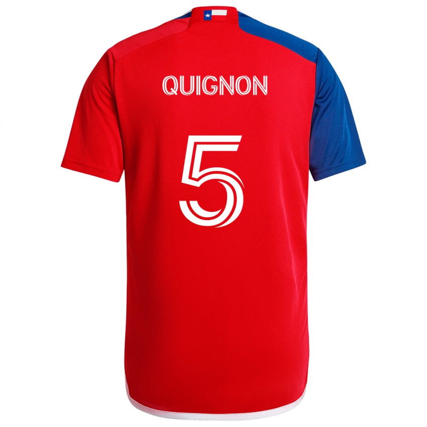 Hombre Camiseta Facundo Quignón #5 Azul Rojo 1ª Equipación 2024/25 La Camisa Perú