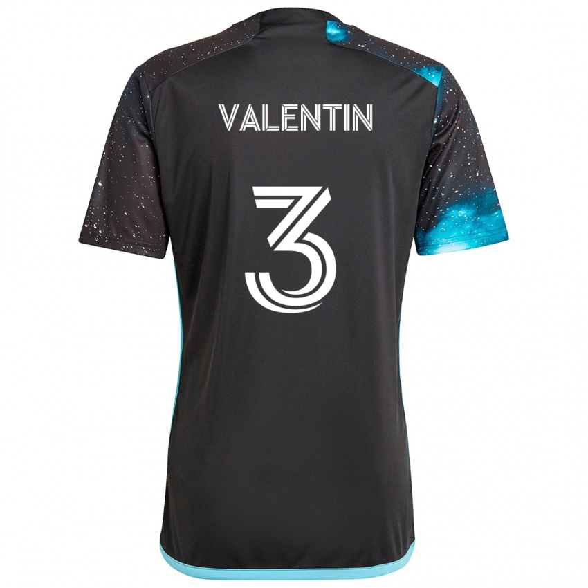 Hombre Camiseta Zarek Valentin #3 Azul Negro 1ª Equipación 2024/25 La Camisa Perú