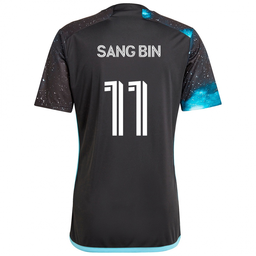 Hombre Camiseta Sang-Bin Jeong #11 Azul Negro 1ª Equipación 2024/25 La Camisa Perú