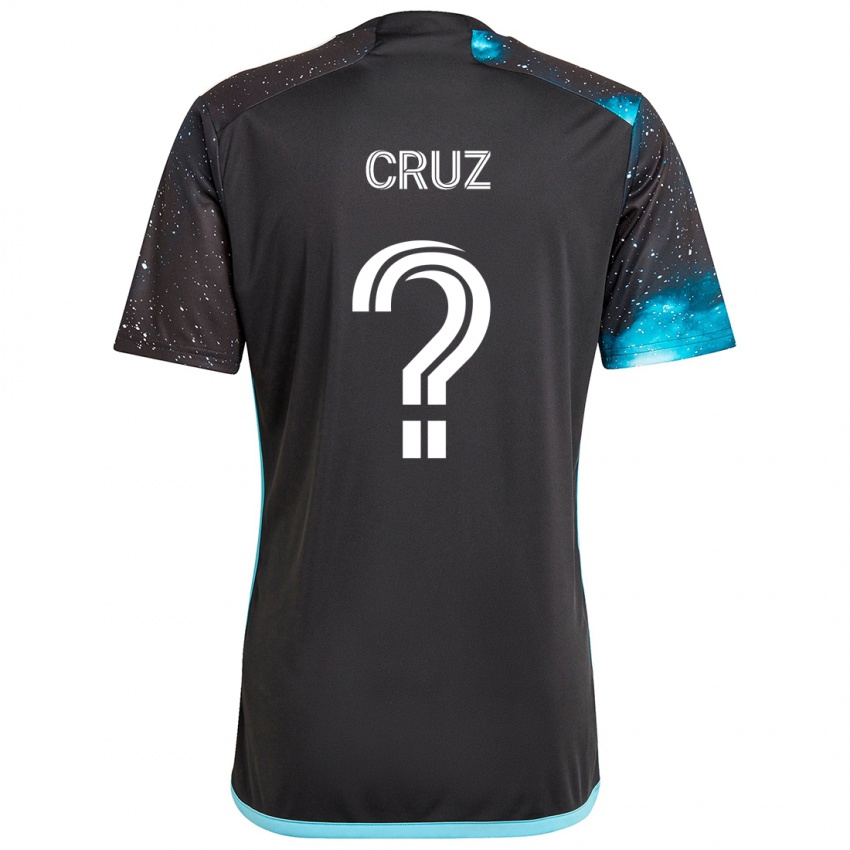 Hombre Camiseta Giovanny Cruz #0 Azul Negro 1ª Equipación 2024/25 La Camisa Perú