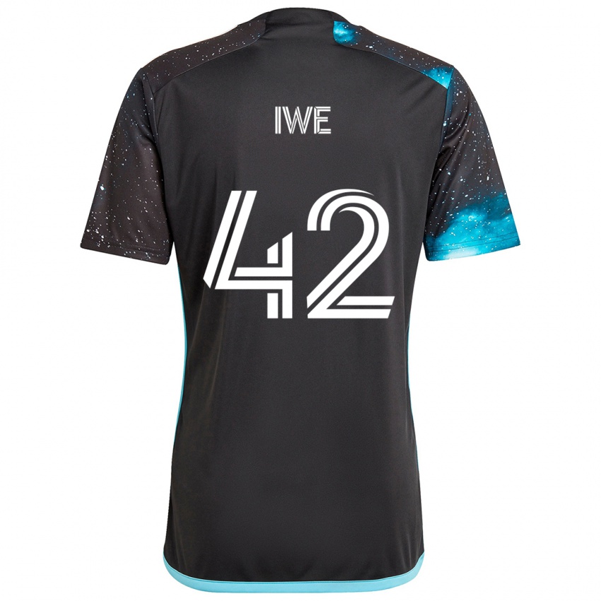 Hombre Camiseta Emmanuel Iwe #42 Azul Negro 1ª Equipación 2024/25 La Camisa Perú