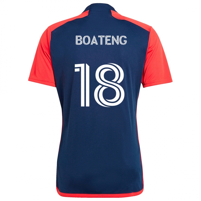 Hombre Camiseta Emmanuel Boateng #18 Azul Rojo 1ª Equipación 2024/25 La Camisa Perú