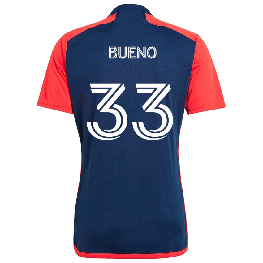 Hombre Camiseta Brandonn Bueno #33 Azul Rojo 1ª Equipación 2024/25 La Camisa Perú