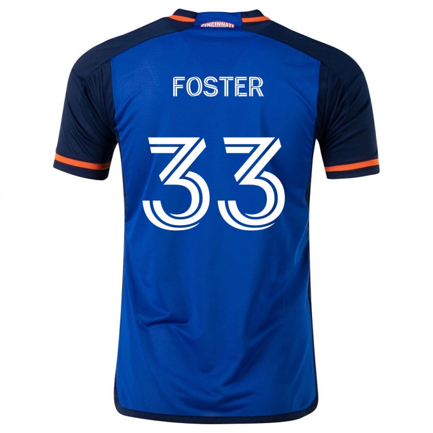 Hombre Camiseta Isaiah Foster #33 Azul Blanco 1ª Equipación 2024/25 La Camisa Perú