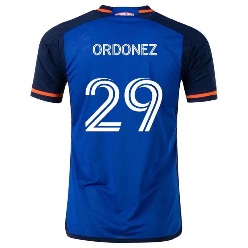 Hombre Camiseta Arquímides Ordóñez #29 Azul Blanco 1ª Equipación 2024/25 La Camisa Perú