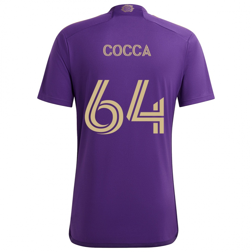 Hombre Camiseta Manuel Cocca #64 Púrpura Amarillo 1ª Equipación 2024/25 La Camisa Perú