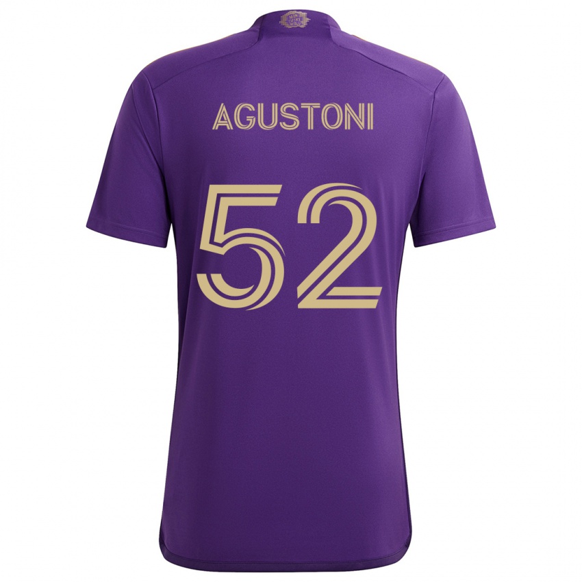 Hombre Camiseta Gonzalo Agustoni #52 Púrpura Amarillo 1ª Equipación 2024/25 La Camisa Perú