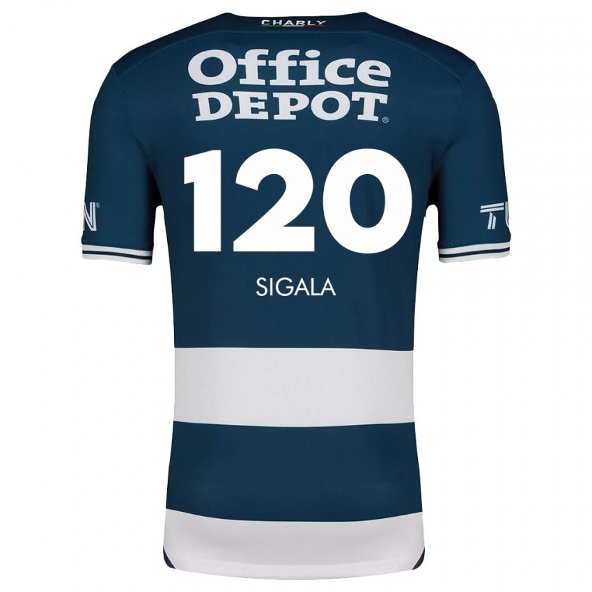 Hombre Camiseta Juan Sigala #120 Azul Blanco 1ª Equipación 2024/25 La Camisa Perú