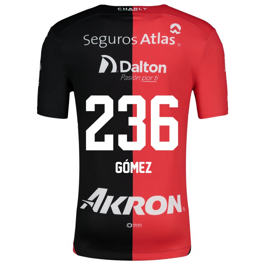 Hombre Camiseta José Gómez #236 Negro Rojo 1ª Equipación 2024/25 La Camisa Perú