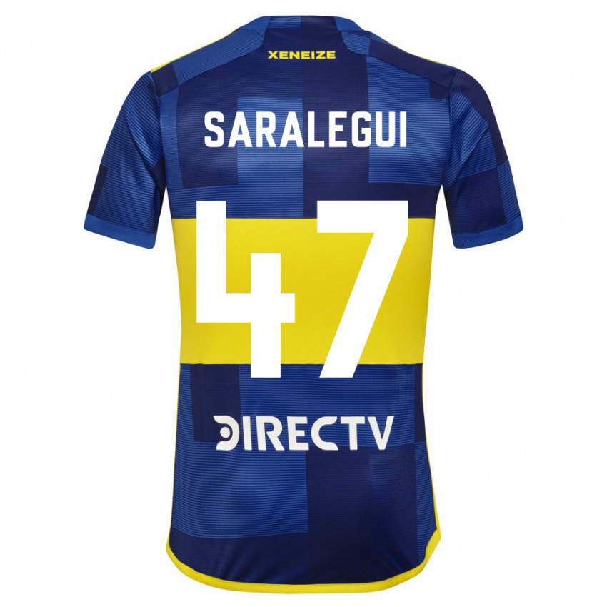 Hombre Camiseta Jabes Saralegui #47 Azul Amarillo 1ª Equipación 2024/25 La Camisa Perú